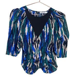 NEW Maria Cher Noia Abstract Silk Blouse Size Small